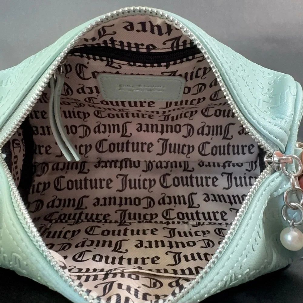 Juicy Couture YK2 String Of Pearls Roll Bag Pastel Turq - Rhinestone logo - Picture 8 of 8